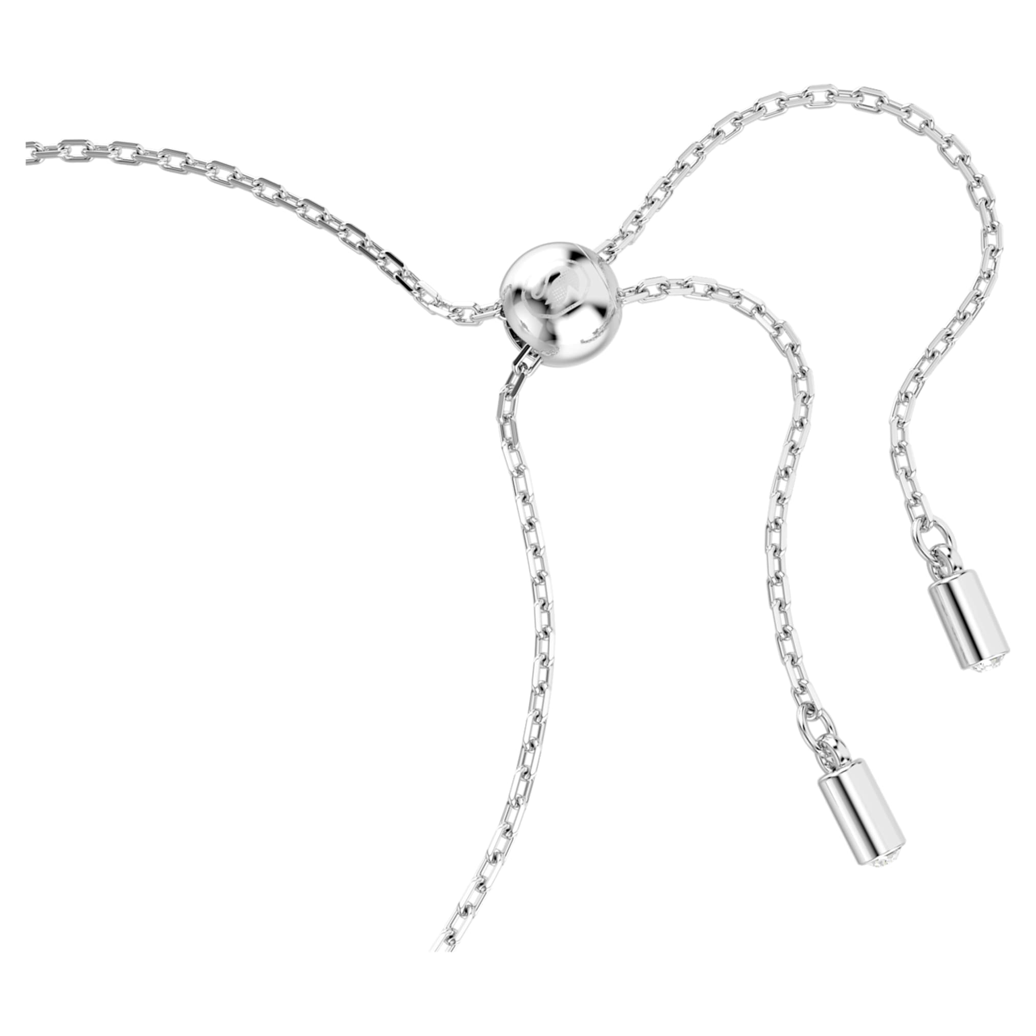 Swarovski Matrix bracelet Baguette cut, Knot, White, Rhodium plated