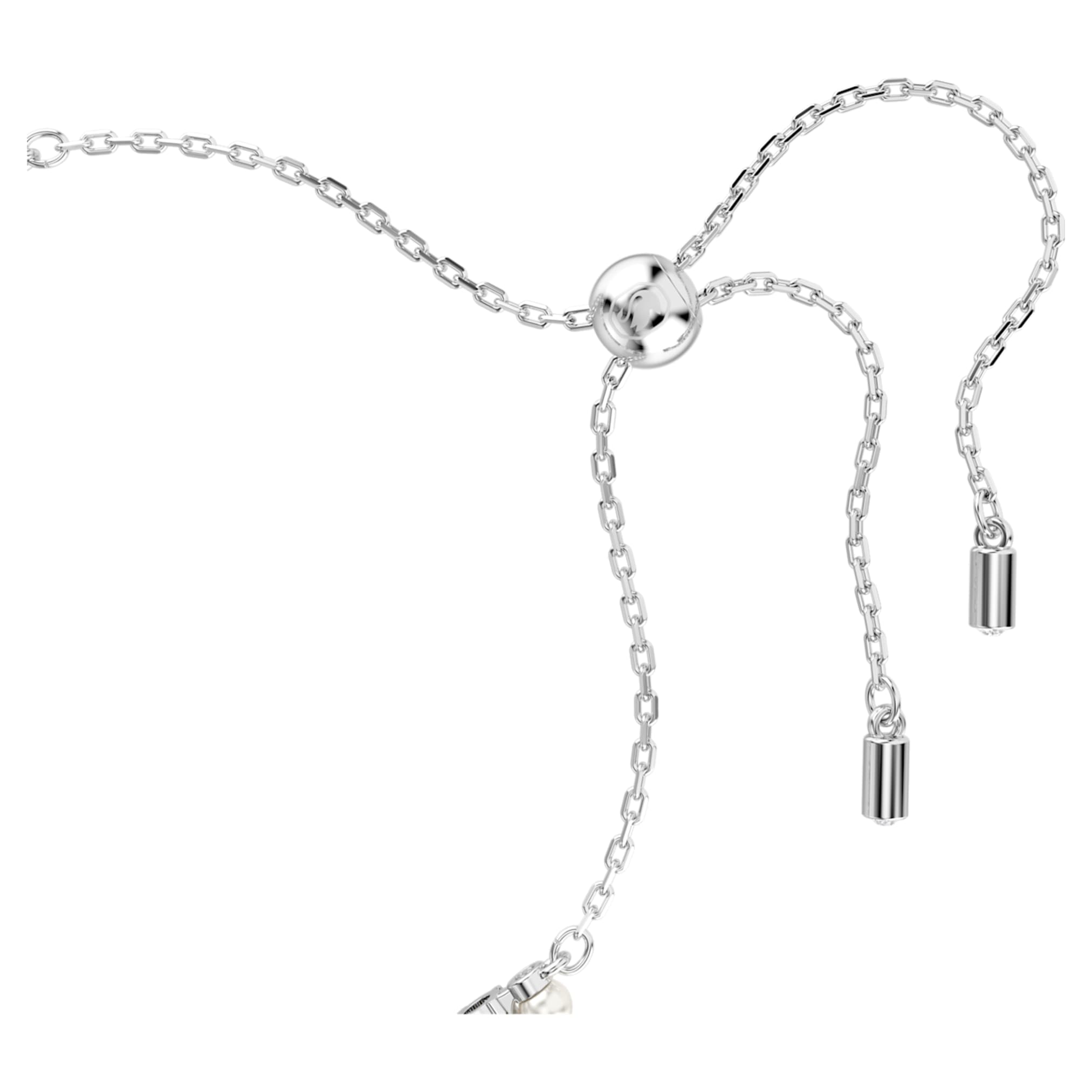 Swarovski Matrix bracelet Crystal pearl, Round cut, White, Rhodium plated