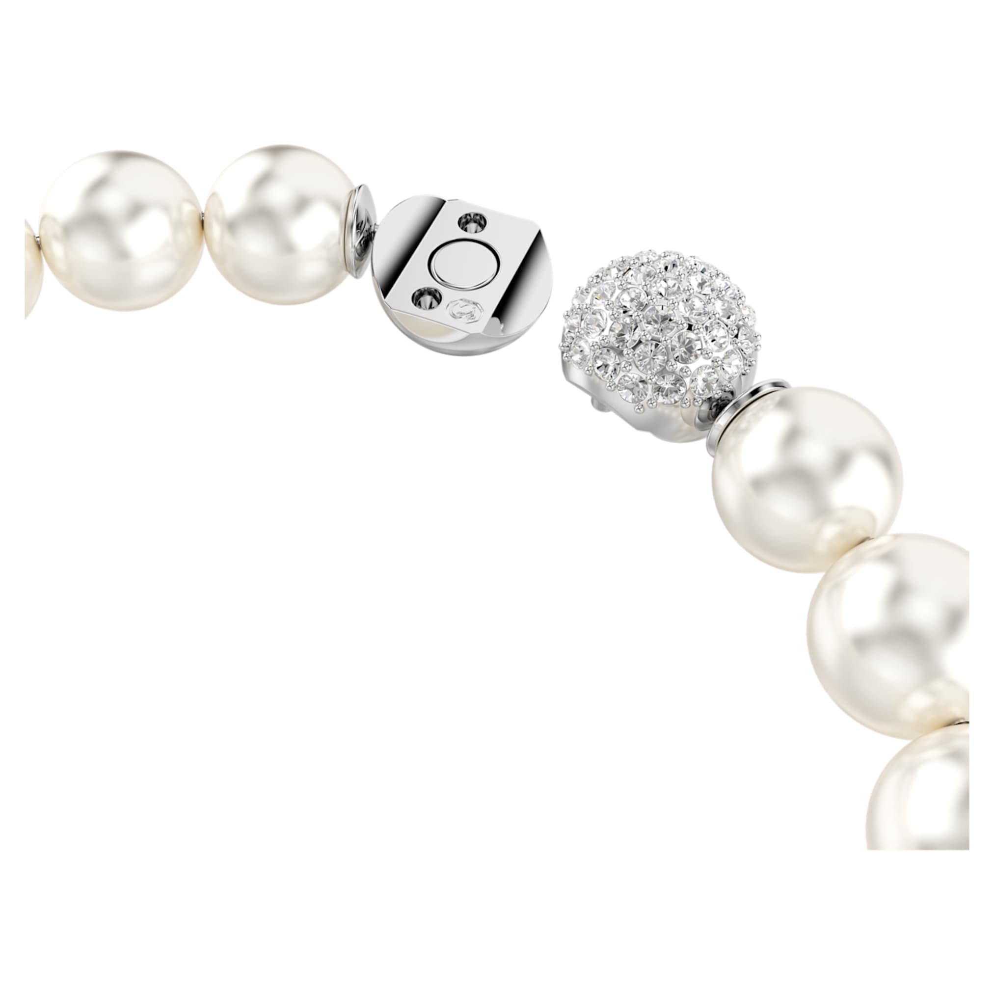 Swarovski Matrix bracelet Crystal pearl, White, Rhodium plated