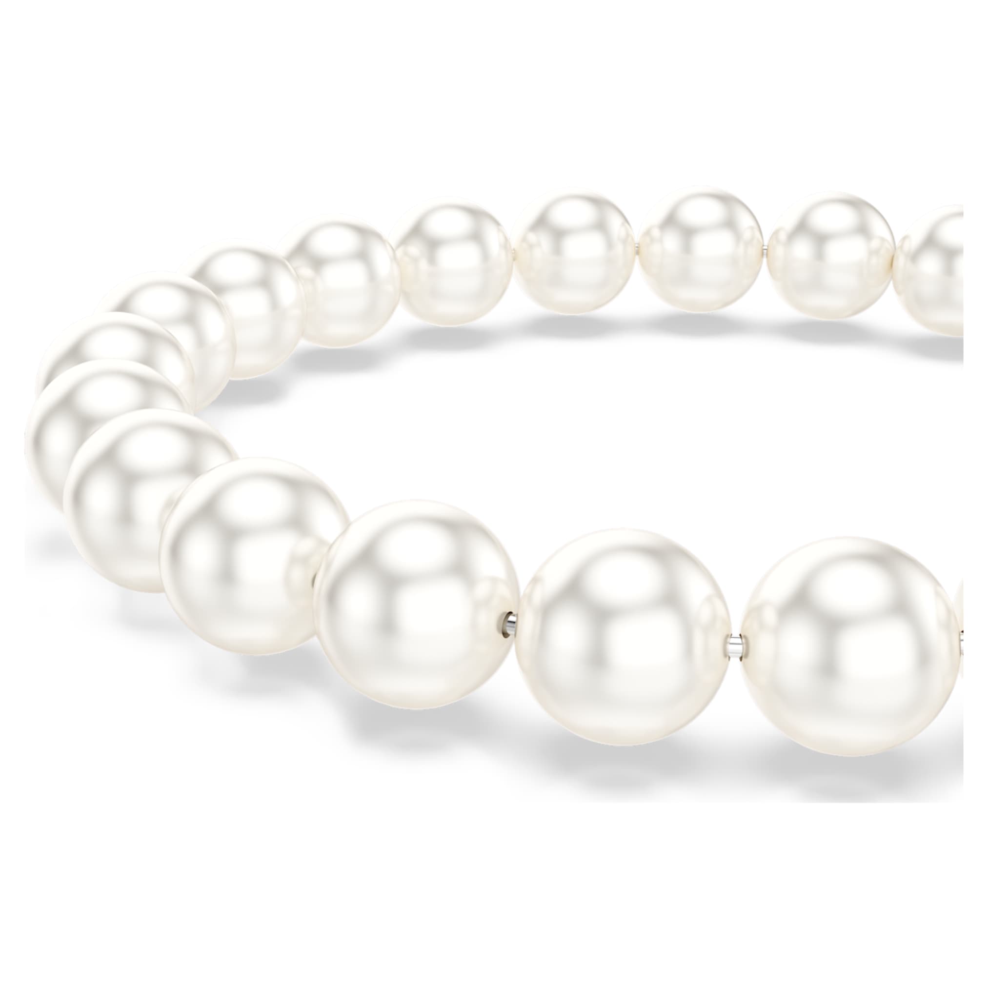 Swarovski Matrix bracelet Crystal pearl, White, Rhodium plated