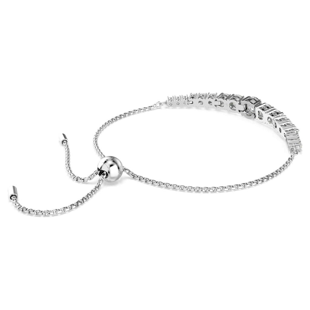 Swarovski Matrix bracelet Gradient of round cuts, White, Rhodium plated