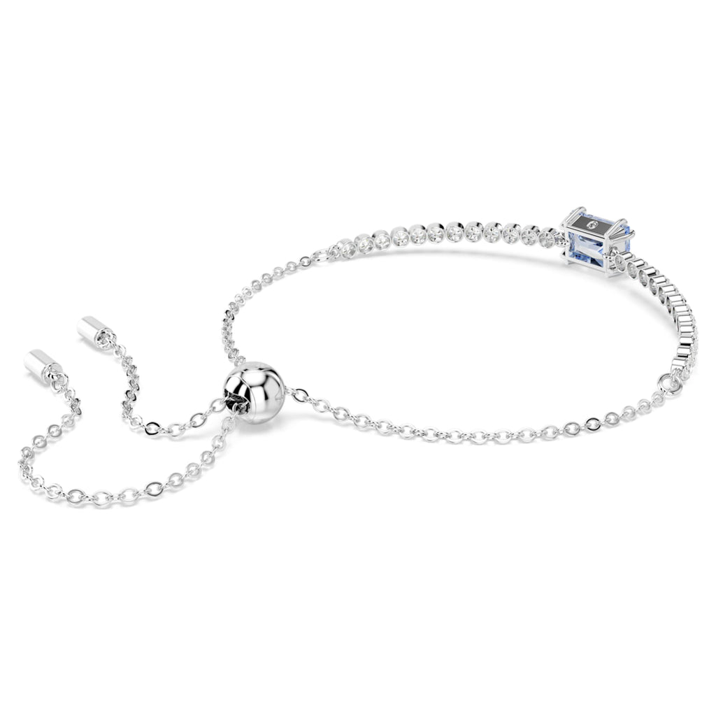 Swarovski Matrix bracelet Mixed cuts, Blue, Rhodium plated