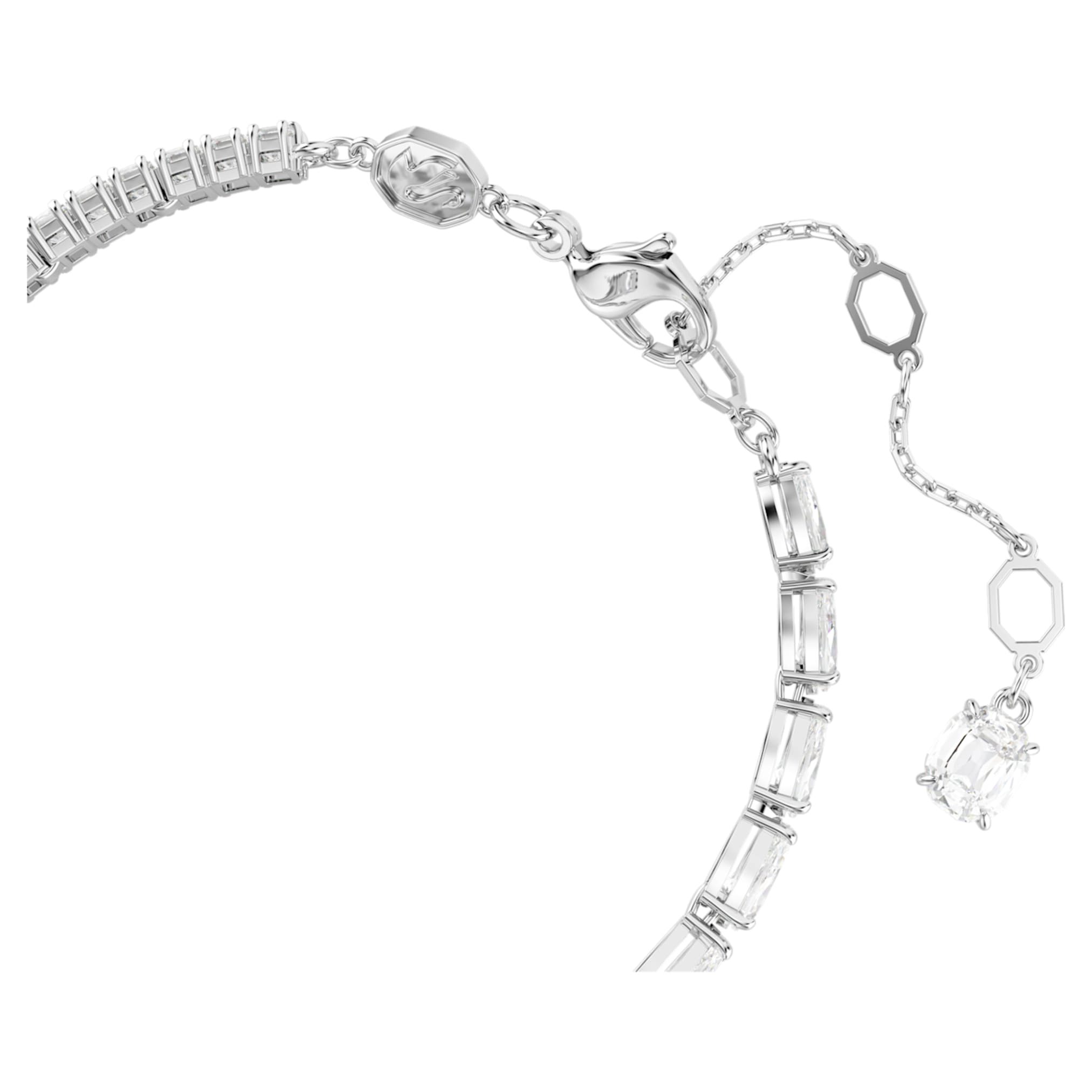 Swarovski Matrix bracelet Mixed cuts, White, Rhodium plated