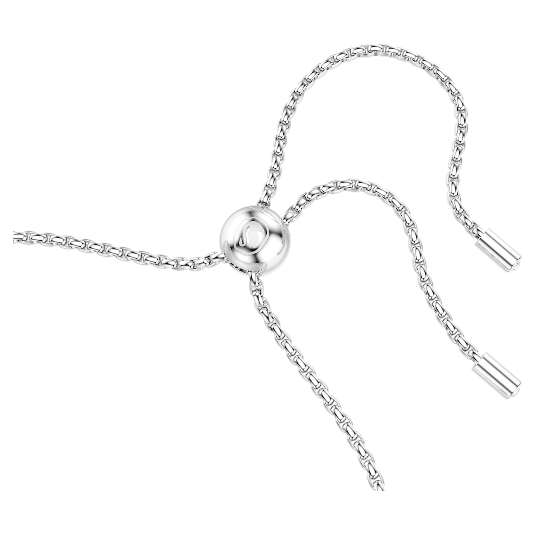 Swarovski Matrix bracelet Round cut, Blue, Rhodium plated