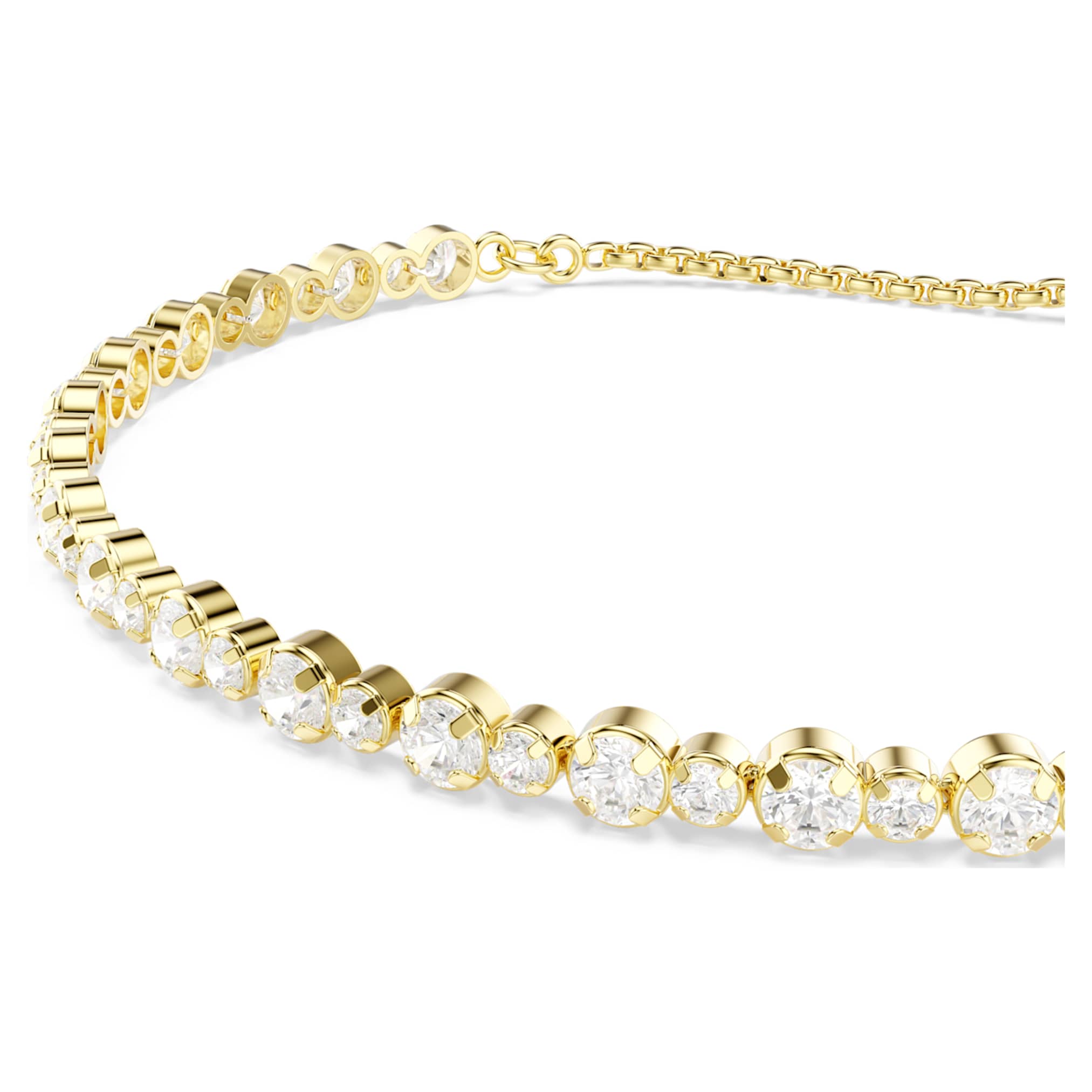 Swarovski Matrix bracelet Round cut, White, 18K gold finish
