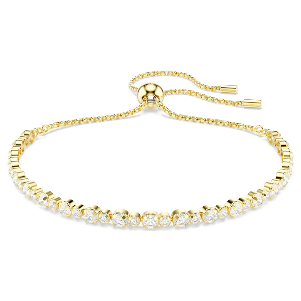 Swarovski Matrix bracelet Round cut, White, 18K gold finish