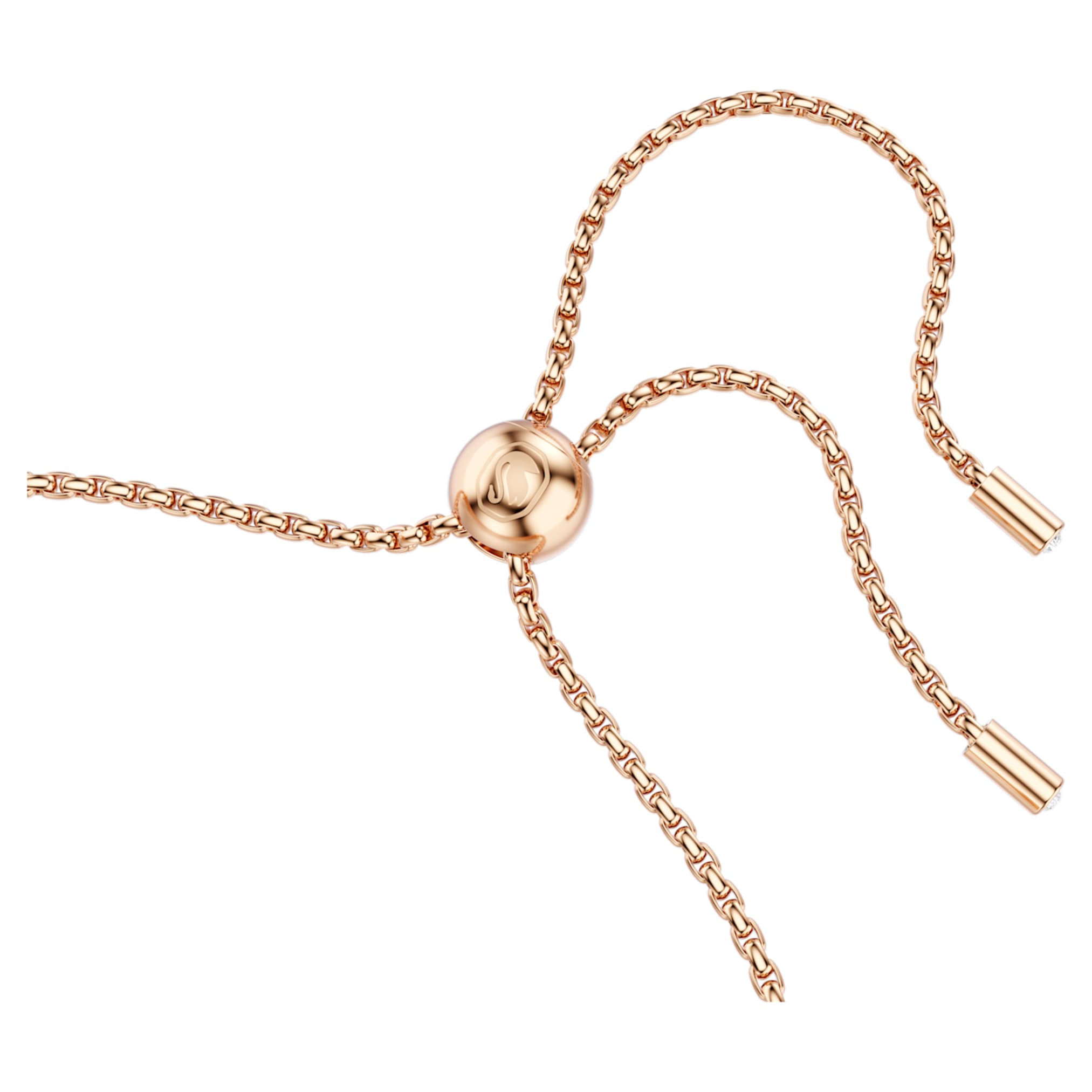 Swarovski Matrix bracelet Round cut, White, 18K rose gold finish