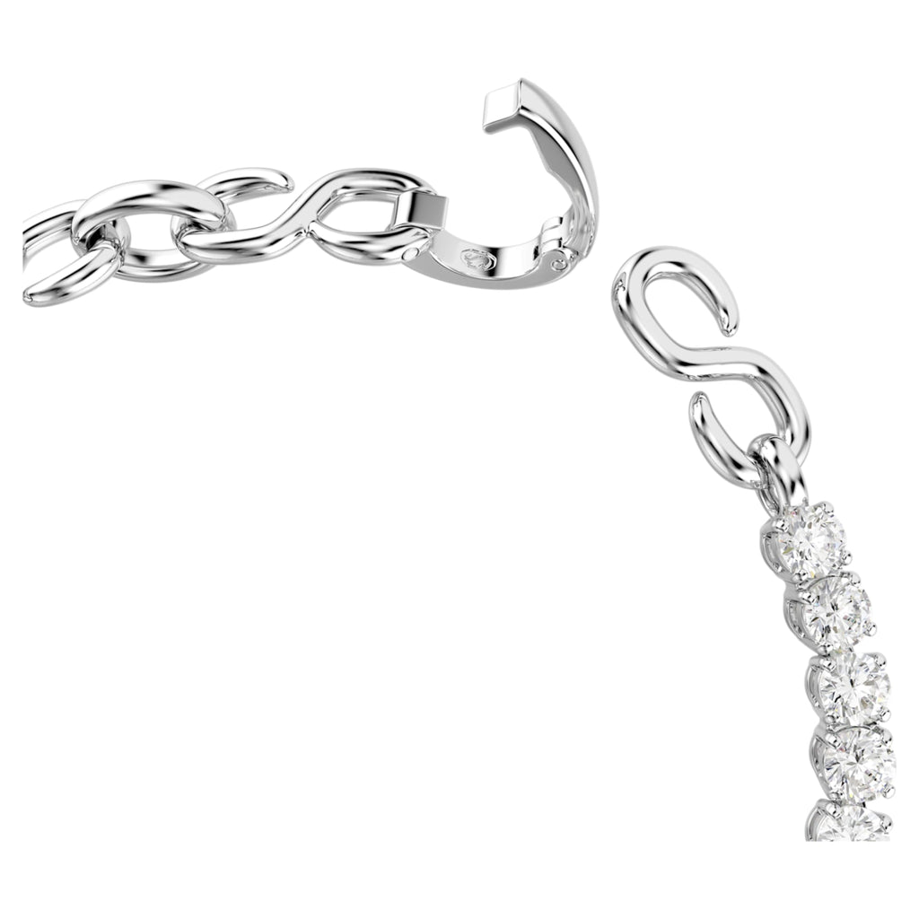 Swarovski Matrix bracelet Round cut, White, Rhodium plated