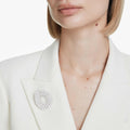 Swarovski Matrix brooch Round cut, White, Rhodium plated