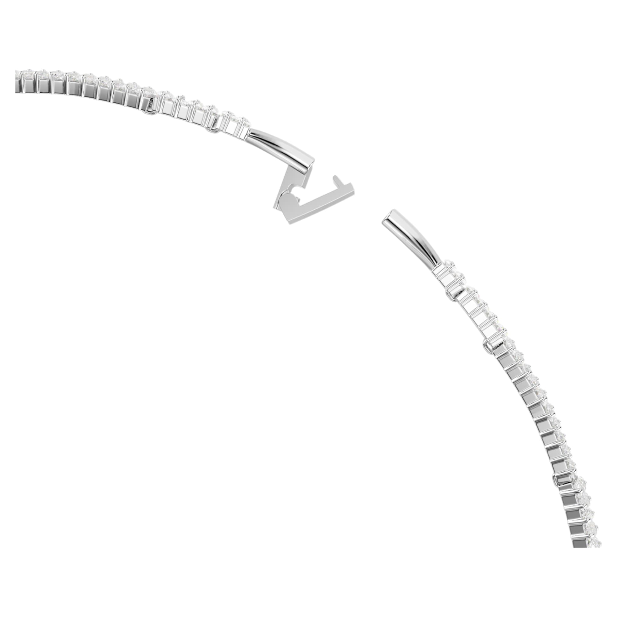 Swarovski Matrix choker Baguette cut, White, Rhodium plated