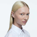 Swarovski Matrix clip earrings Square cut, White, Rhodium plated