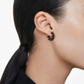 Swarovski Matrix hoop earrings White, Rhodium plated