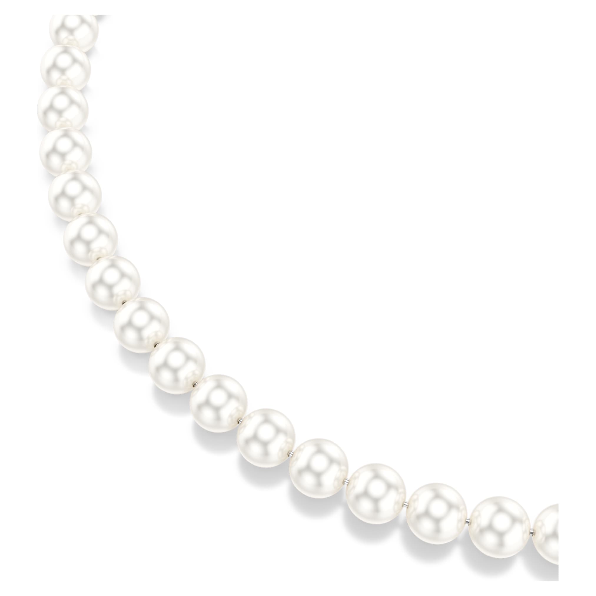 Swarovski Matrix necklace Crystal pearl, White, Rhodium plated