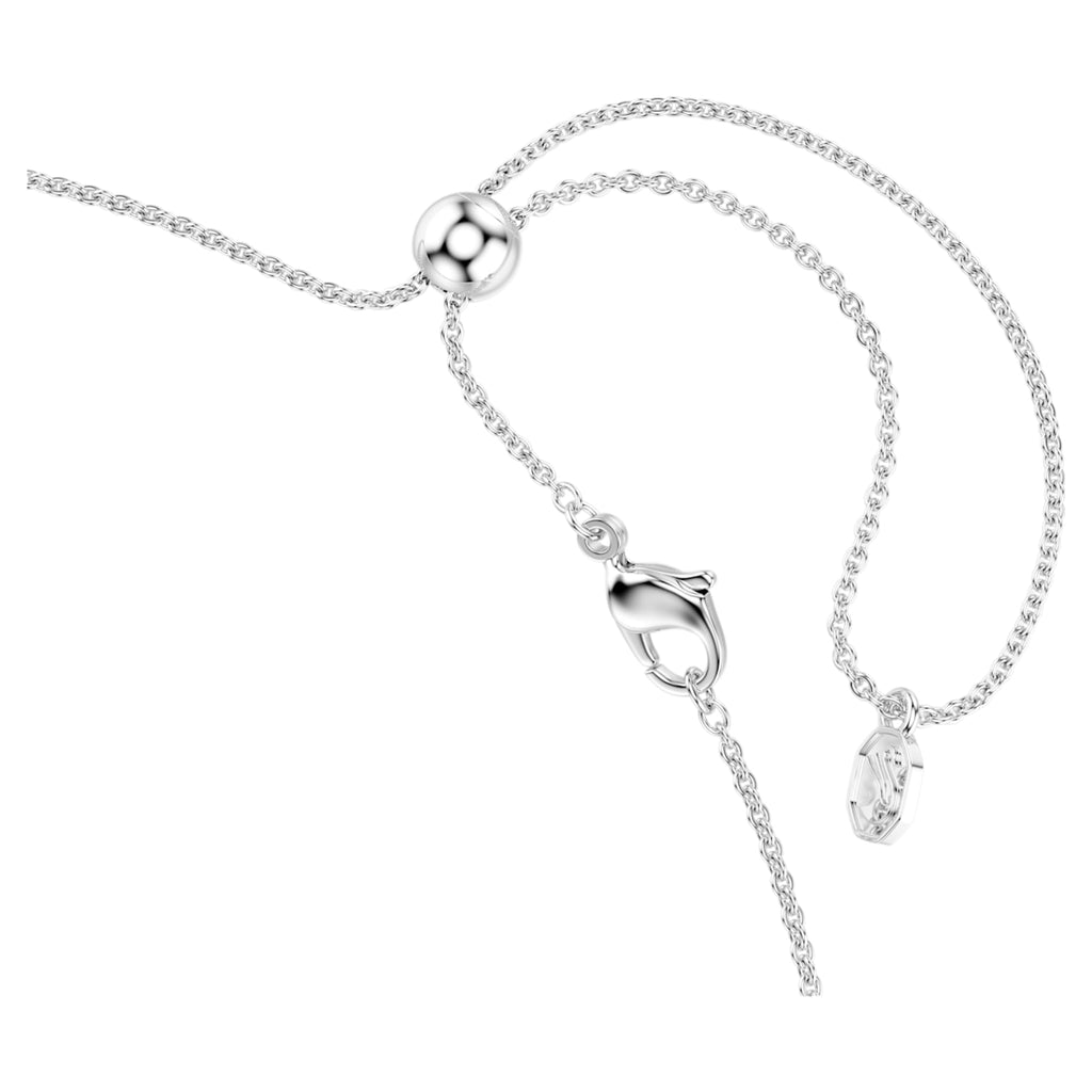 Swarovski Matrix necklace Gradient of round cuts, Multicolored, Rhodium plated