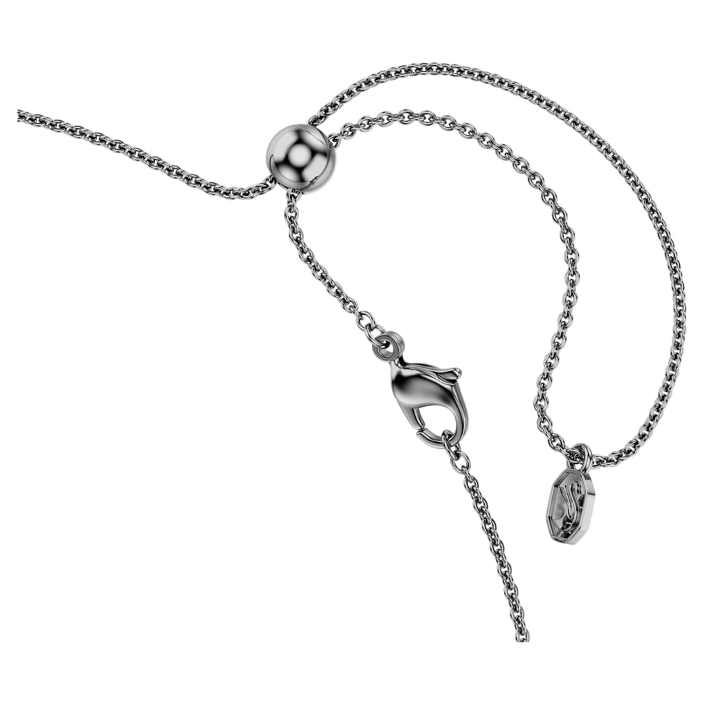 Swarovski Matrix necklace Gradient of round cuts, Multicolored, Ruthenium plated