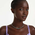 Swarovski Matrix necklace Gradient of round cuts, Multicolored, Ruthenium plated