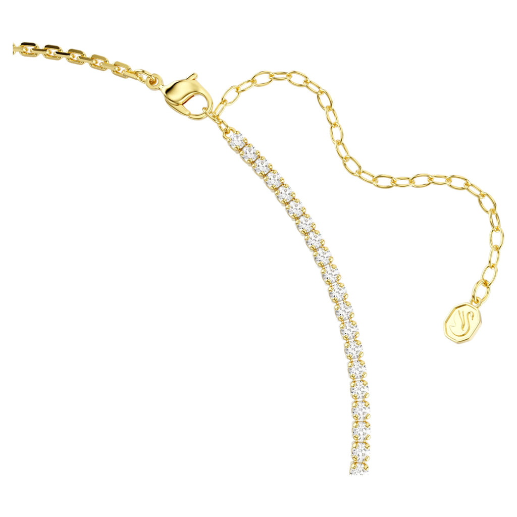 Swarovski Matrix necklace Round cut, White, 18K gold finish