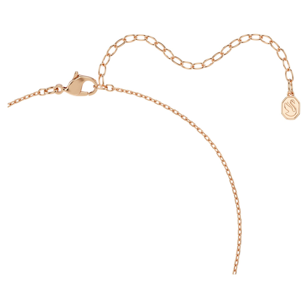 Swarovski Matrix necklace Round cut, White, 18K rose gold finish