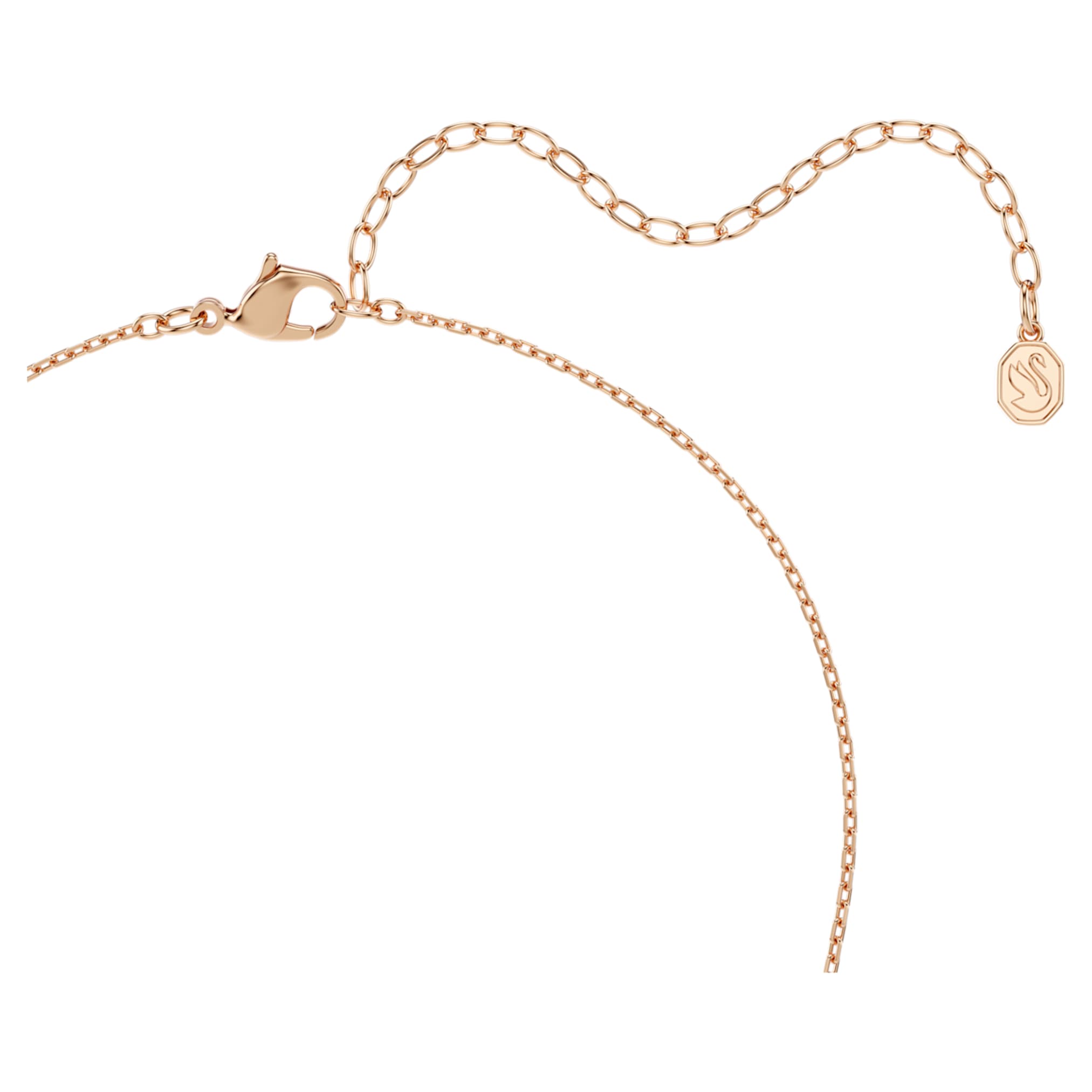 Swarovski Matrix necklace Round cut, White, 18K rose gold finish