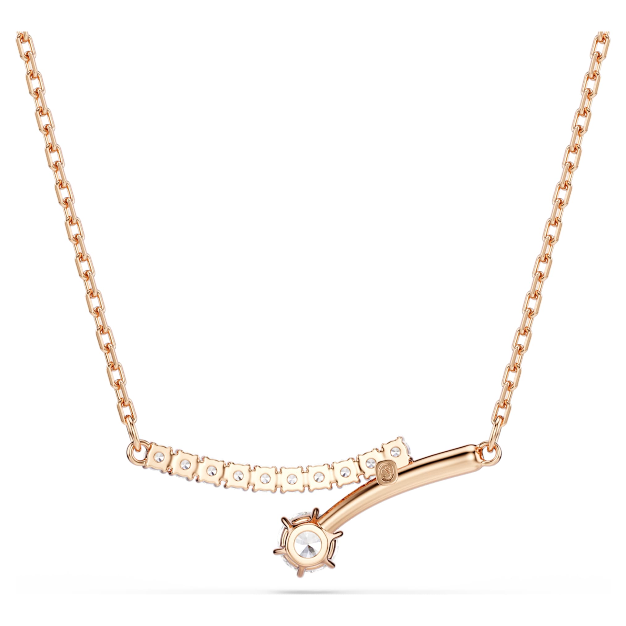 Swarovski Matrix necklace Round cut, White, 18K rose gold finish
