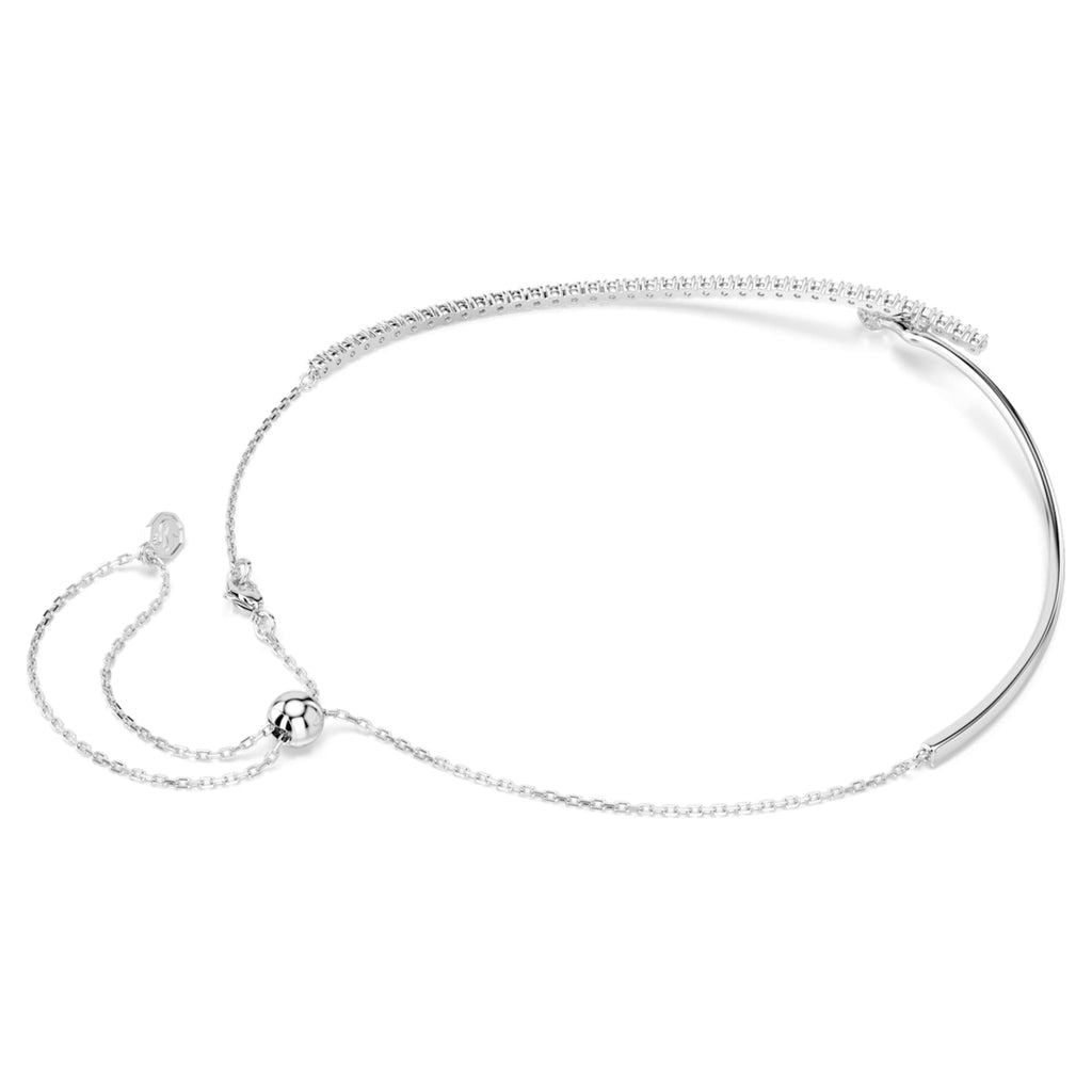 Swarovski Matrix necklace Round cut, White, Rhodium plated