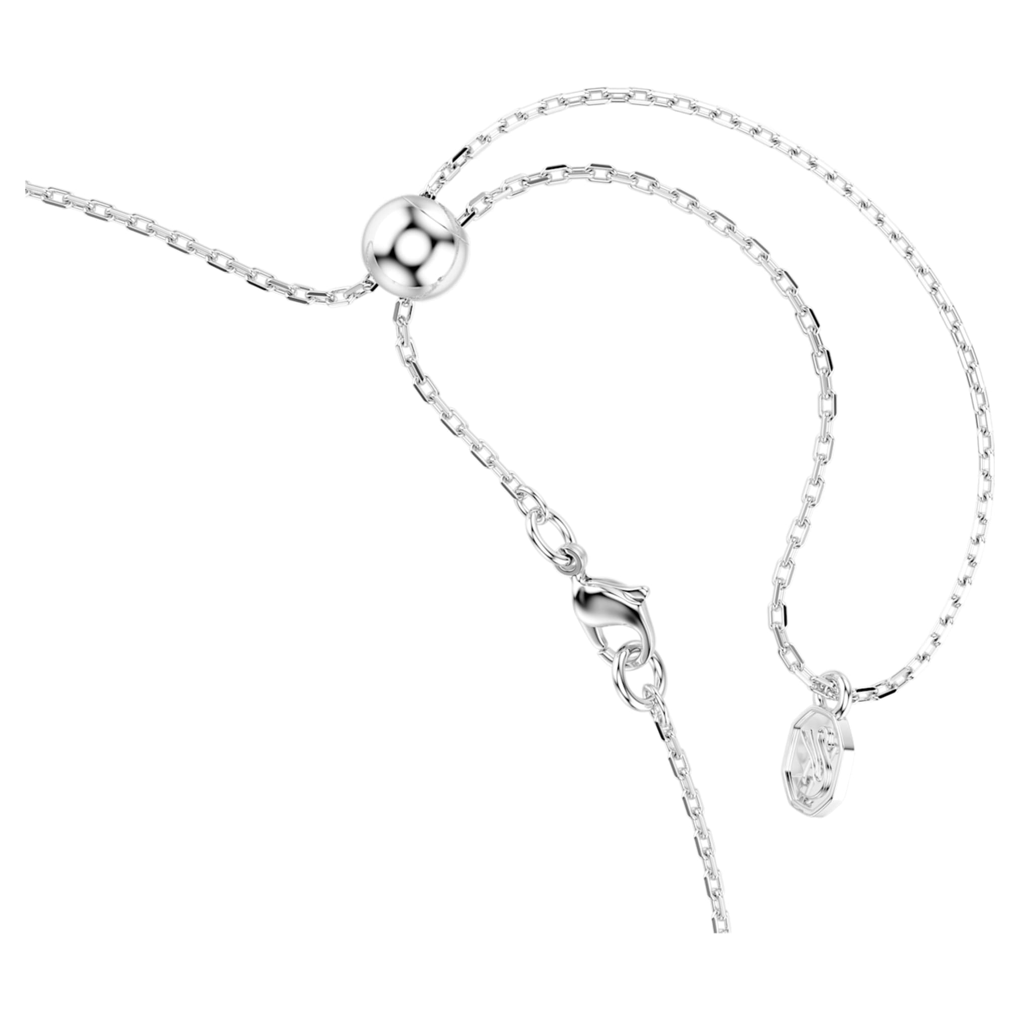 Swarovski Matrix necklace Round cut, White, Rhodium plated