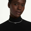 Swarovski Matrix necklace Round cut, White, Rhodium plated