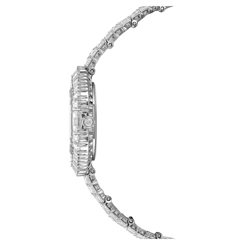 Swarovski Matrix octagon watch Baguette cut, Metal bracelet, Silver tone, Stainless steel
