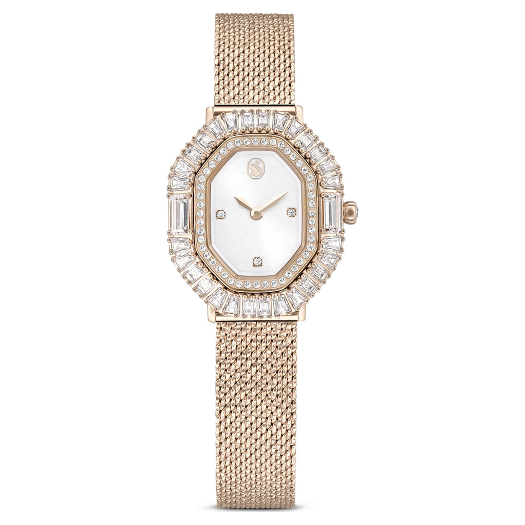 Swarovski Matrix octagon watch Metal bracelet, Gold tone, Champagne gold-tone finish