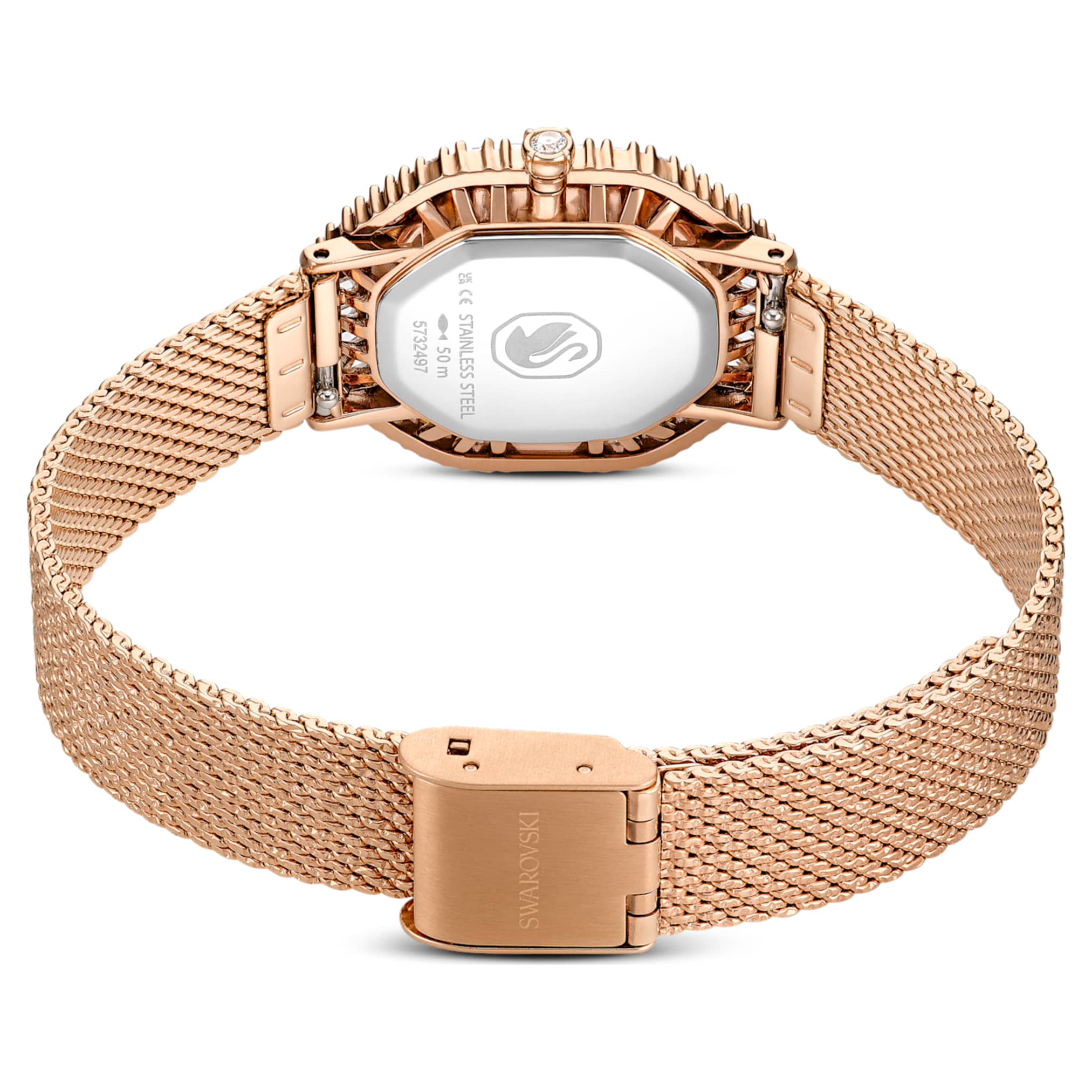 Swarovski Matrix octagon watch Metal bracelet, Rose gold tone, Rose gold-tone finish