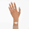 Swarovski Matrix octagon watch Metal bracelet, Gold tone, Champagne gold-tone finish