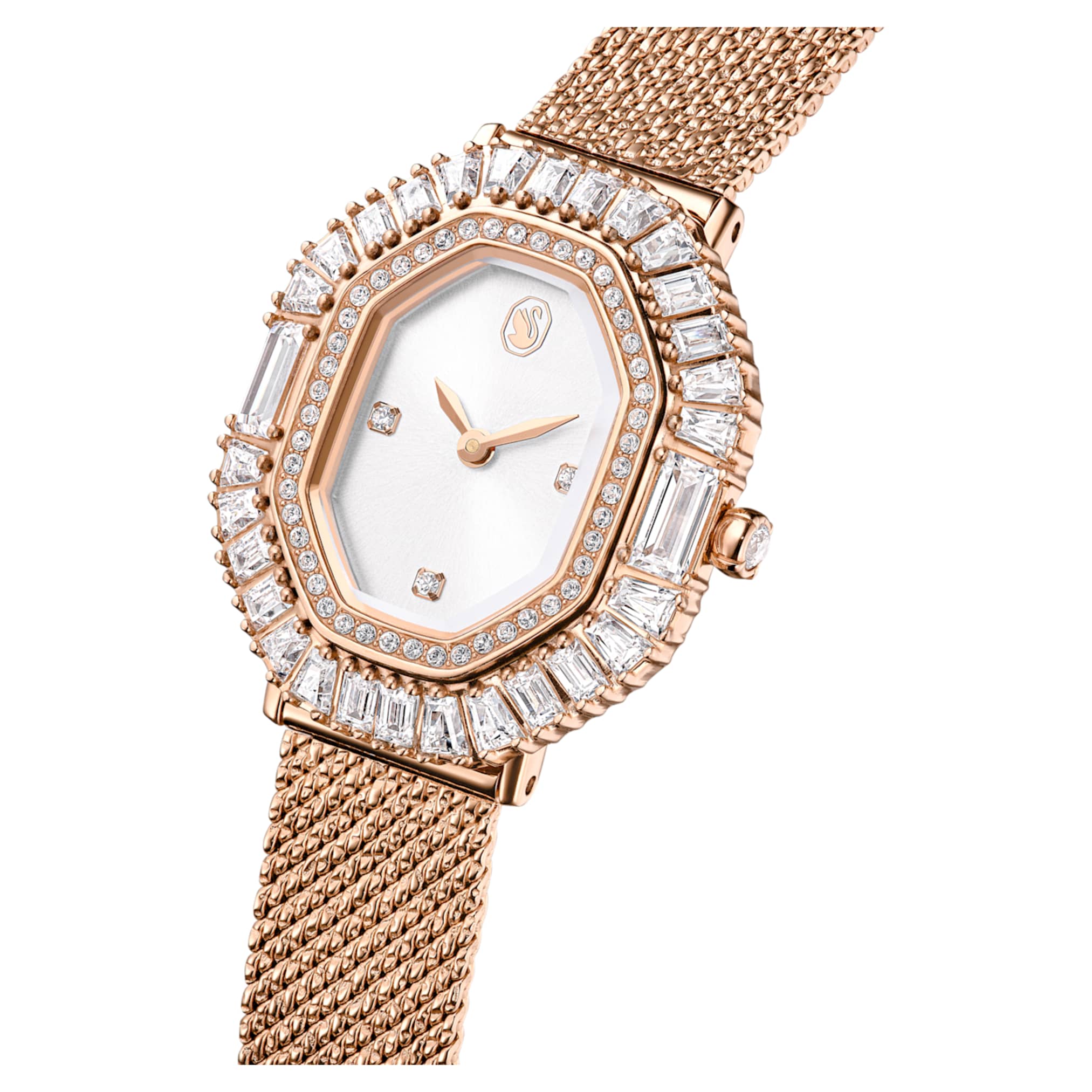 Swarovski Matrix octagon watch Metal bracelet, Rose gold tone, Rose gold-tone finish