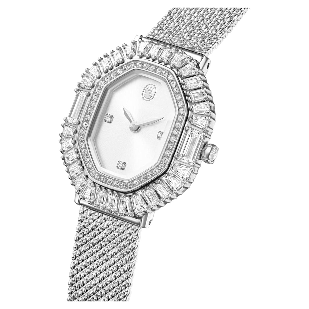 Swarovski Matrix octagon watch Metal bracelet, Silver tone, Stainless steel