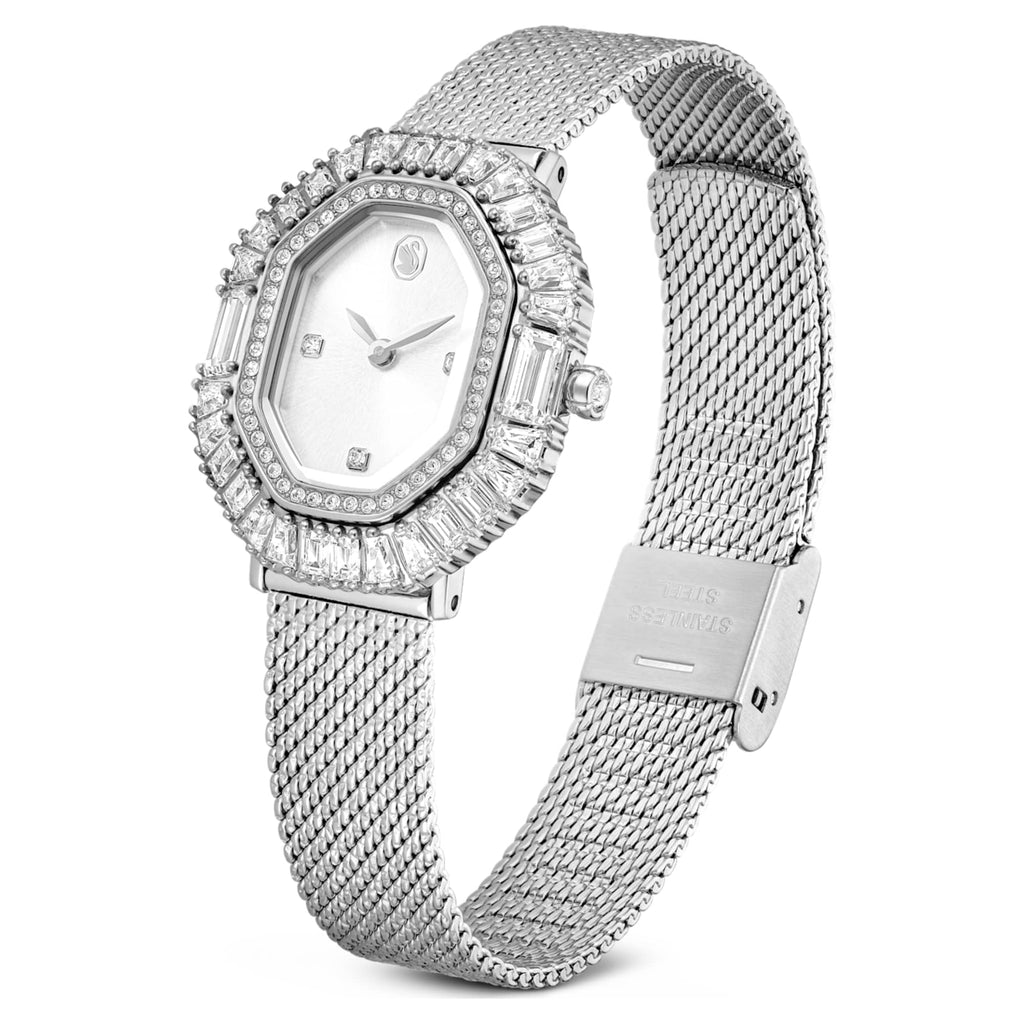 Swarovski Matrix octagon watch Metal bracelet, Silver tone, Stainless steel