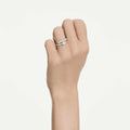 Swarovski Matrix open ring Round cut, White, Rhodium plated