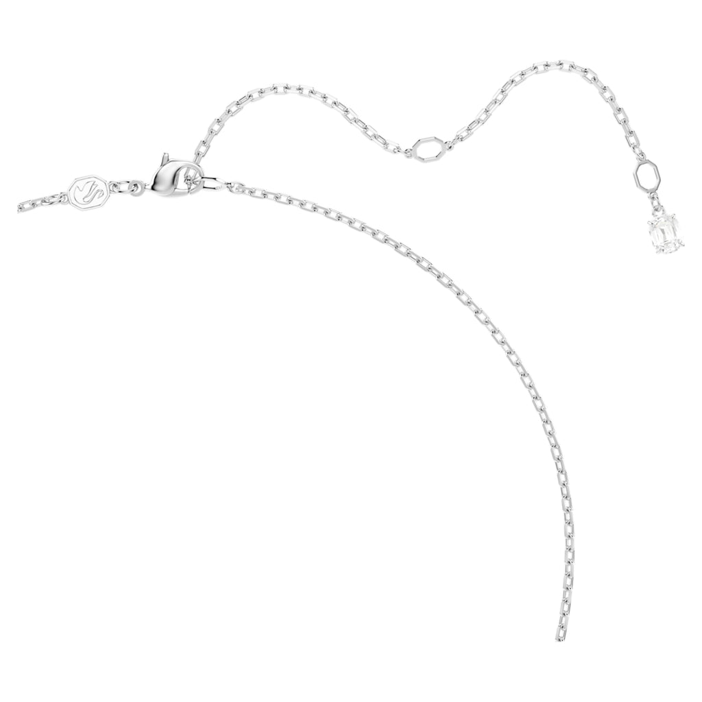 Swarovski Matrix pendant Baguette cut, White, Rhodium plated