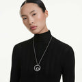 Swarovski Matrix pendant Baguette cut, White, Rhodium plated