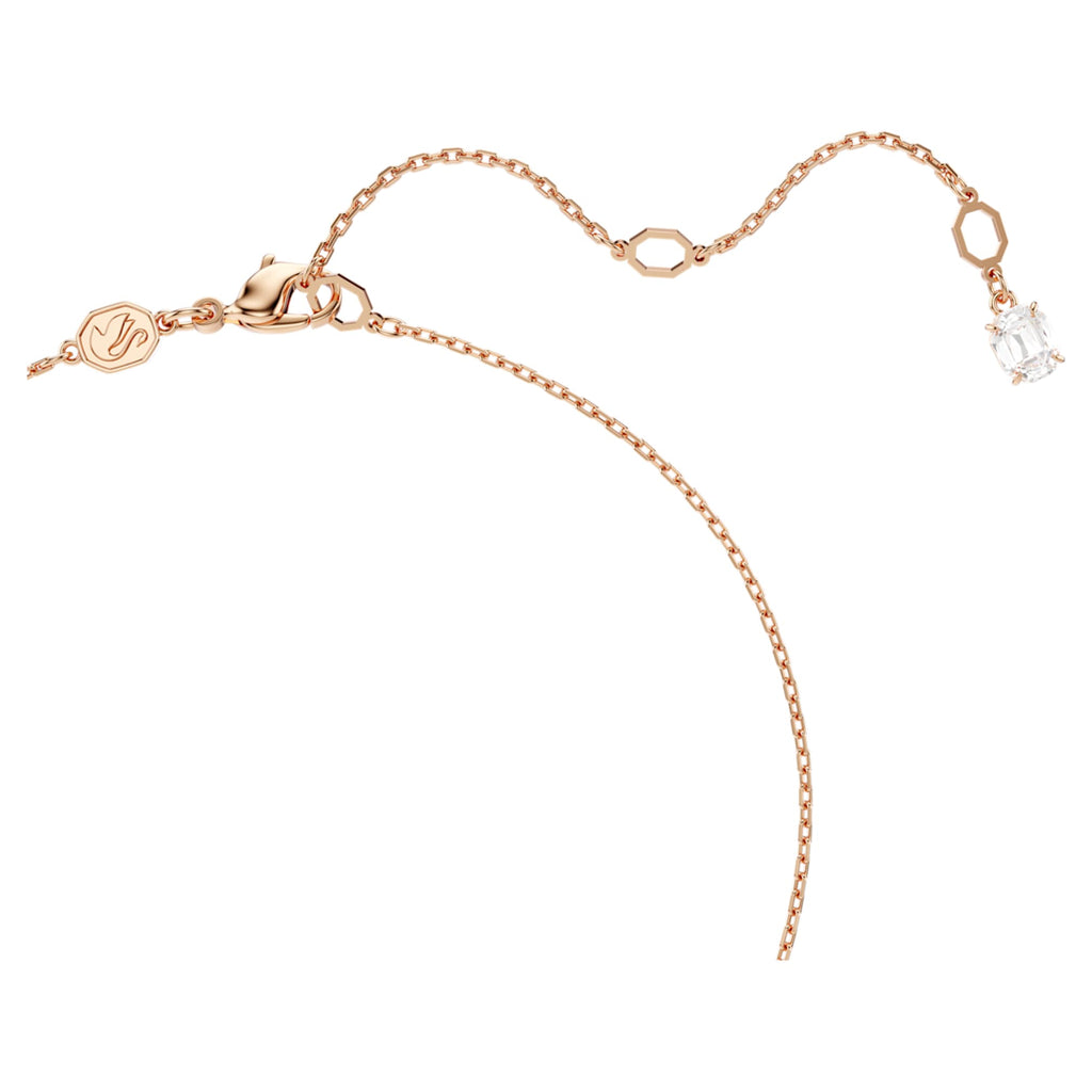 Swarovski Matrix pendant Crystal pearl, Round cut, White, 18K rose gold finish