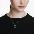 Swarovski Matrix pendant Crystal pearl, Round cut, White, 18K rose gold finish