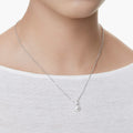Swarovski Matrix pendant Crystal pearl, Round cut, White, Rhodium plated