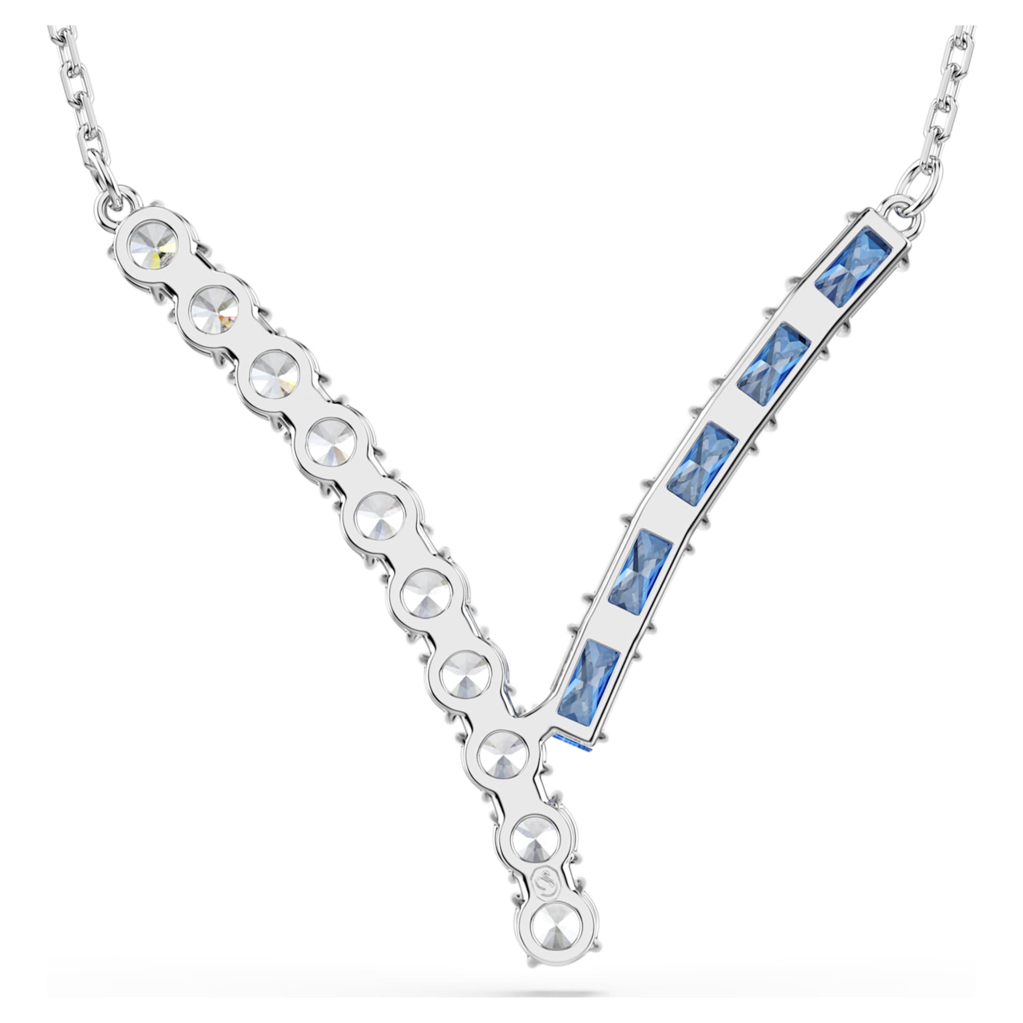 Swarovski Matrix pendant Mixed cuts, Blue, Rhodium plated