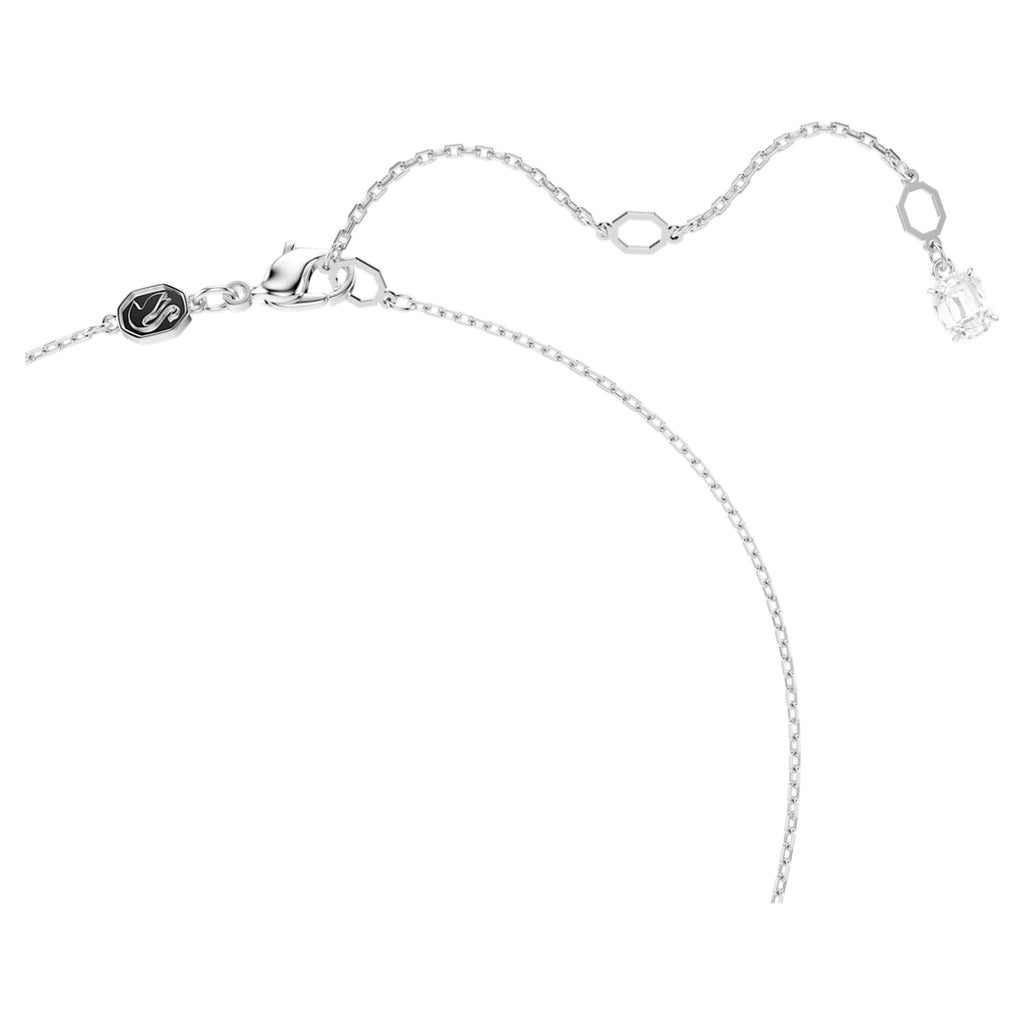 Swarovski Matrix pendant Mixed cuts, White, Rhodium plated