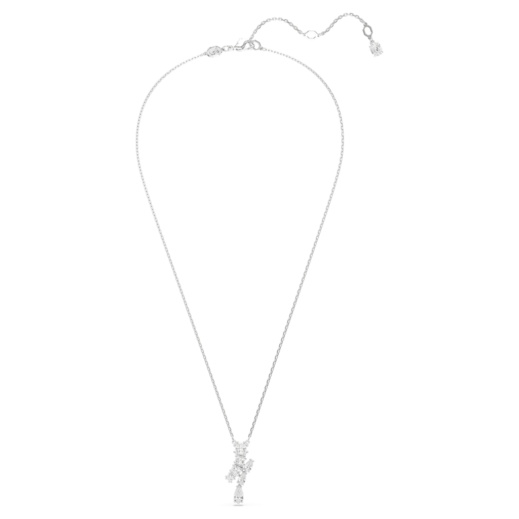 Swarovski Matrix pendant Mixed cuts, White, Rhodium plated