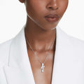 Swarovski Matrix pendant Mixed cuts, White, Rhodium plated
