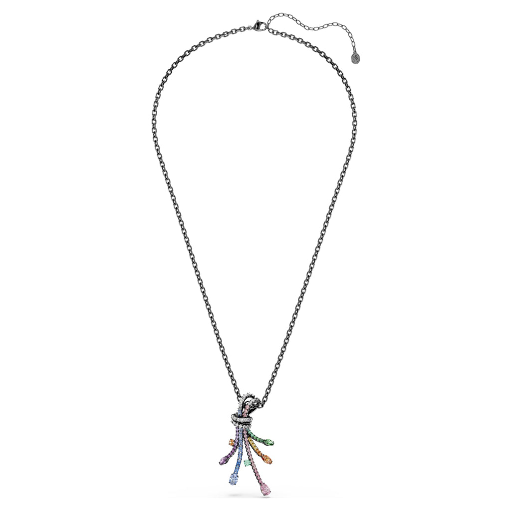 Swarovski Matrix pendant and brooch Mixed cuts, Bouquet, Multicolored, Ruthenium plated