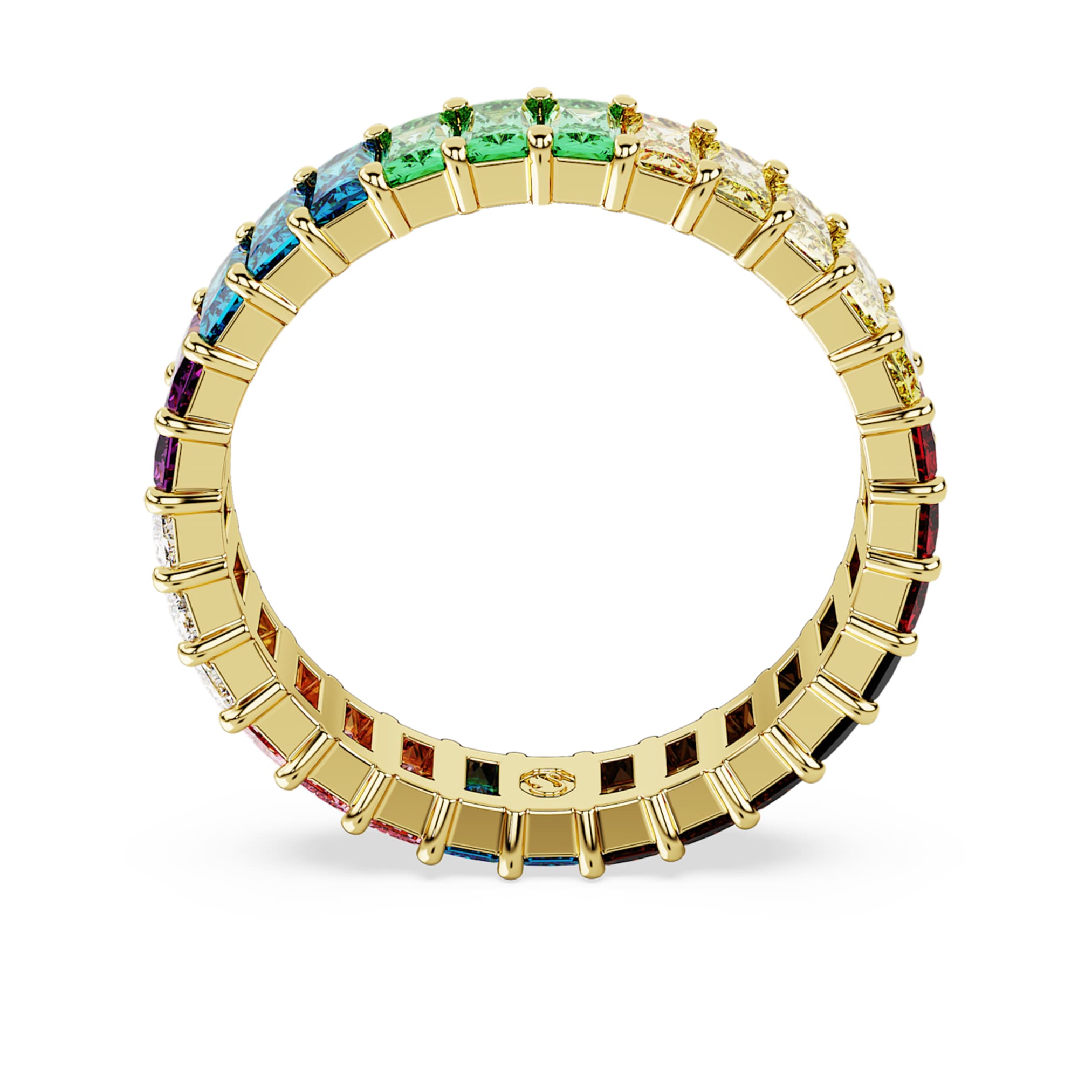 Swarovski Matrix ring Baguette cut, Multicolored, 18K gold finish