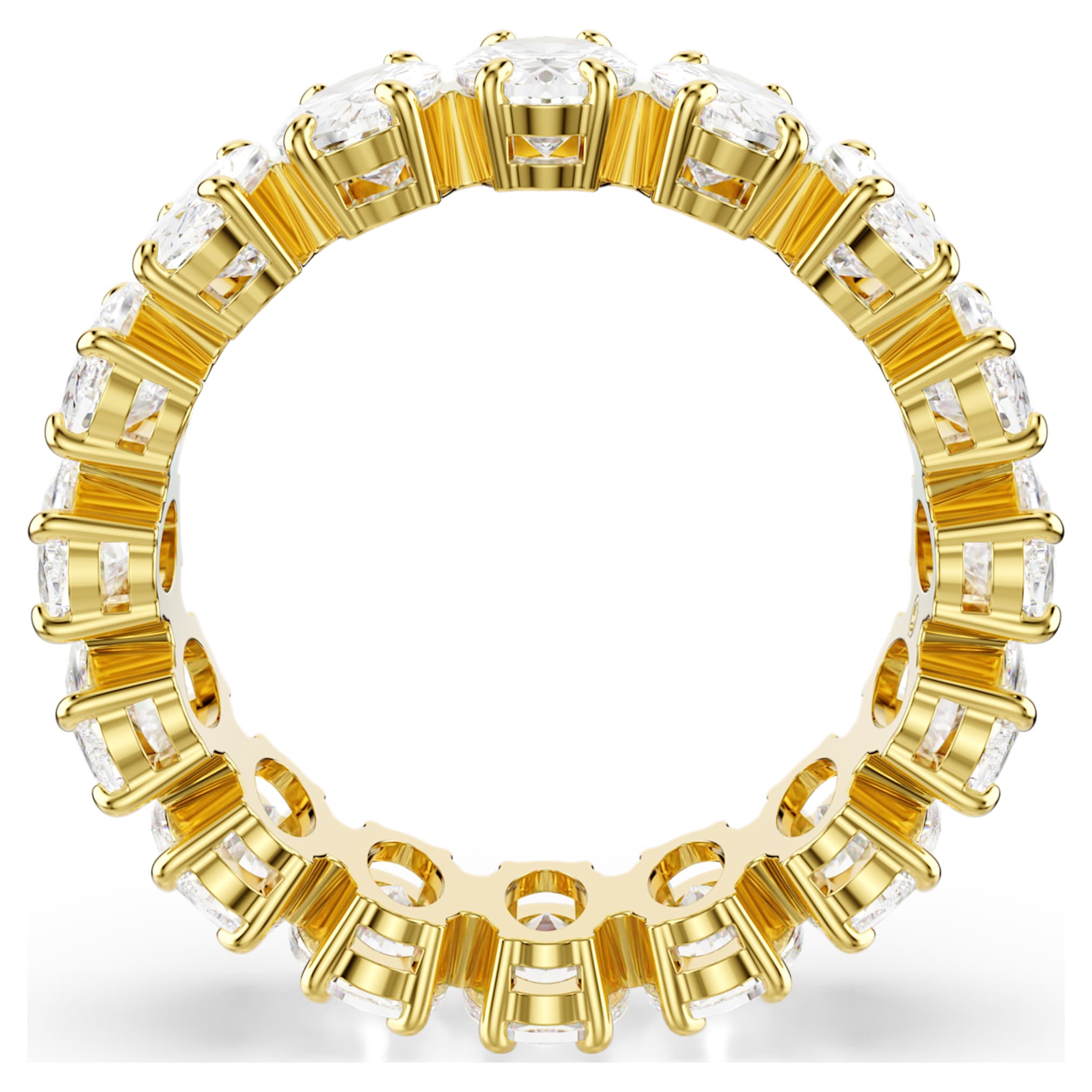 Swarovski Matrix ring Oval cut, White, 18K gold finish
