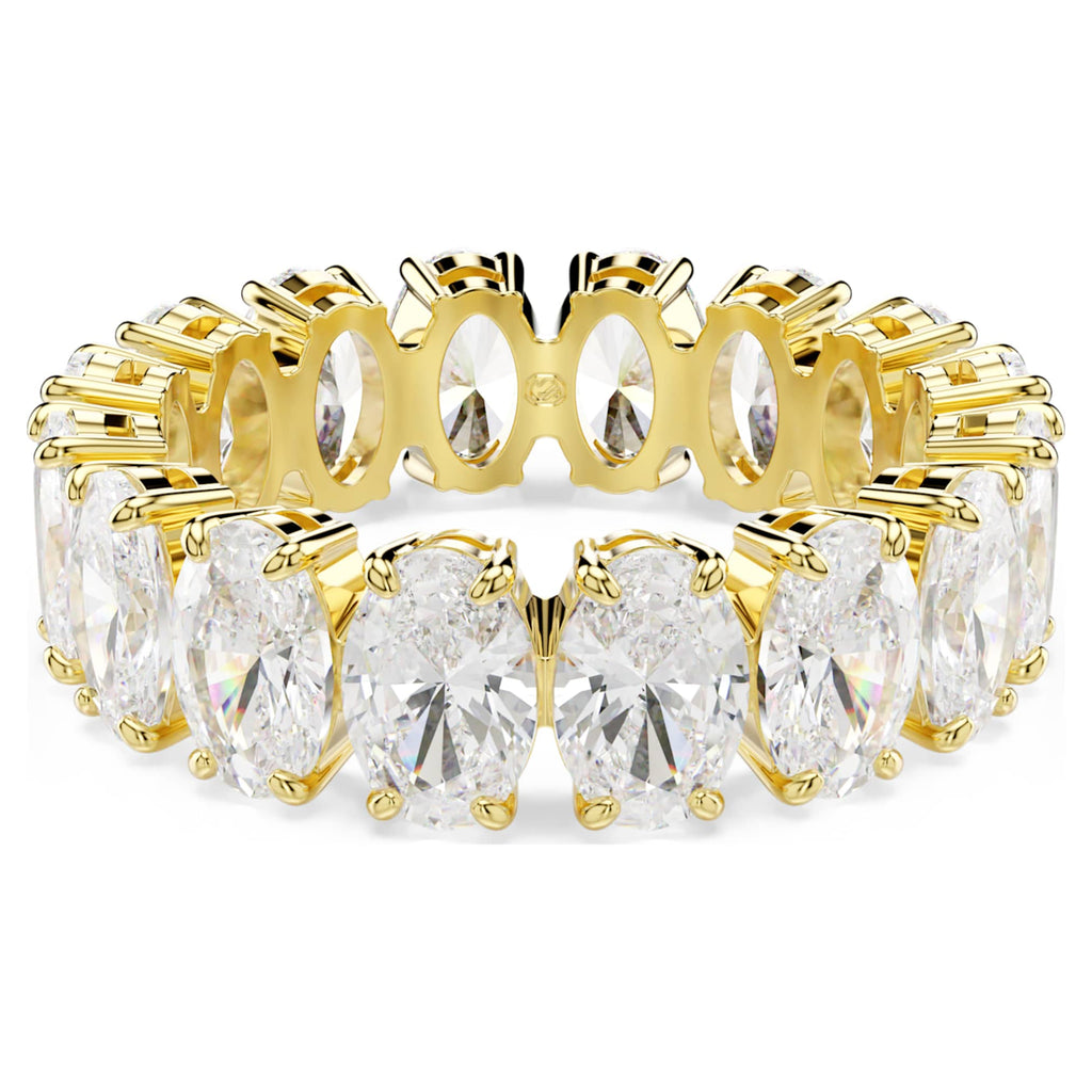 Swarovski Matrix ring Oval cut, White, 18K gold finish