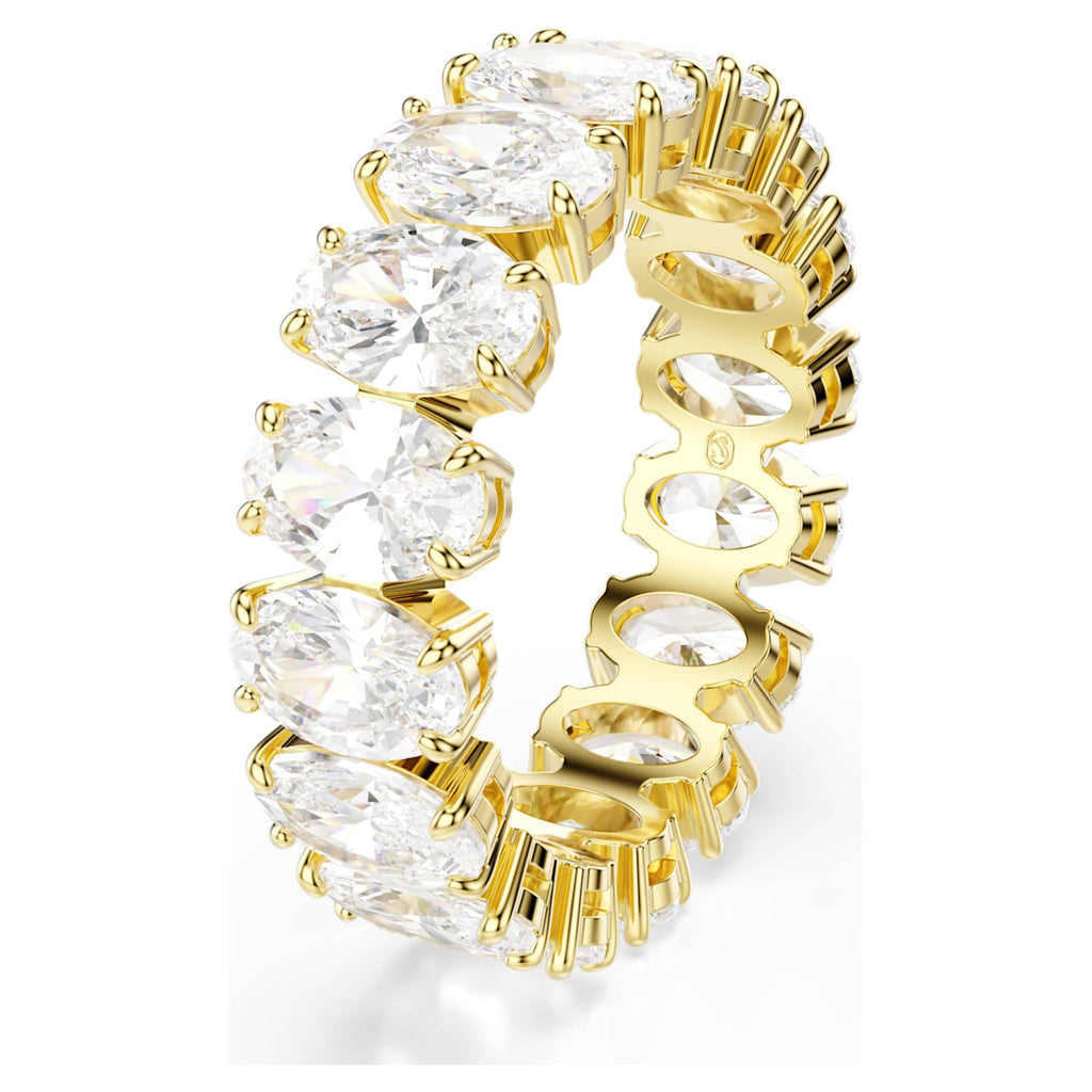 Swarovski Matrix ring Oval cut, White, 18K gold finish