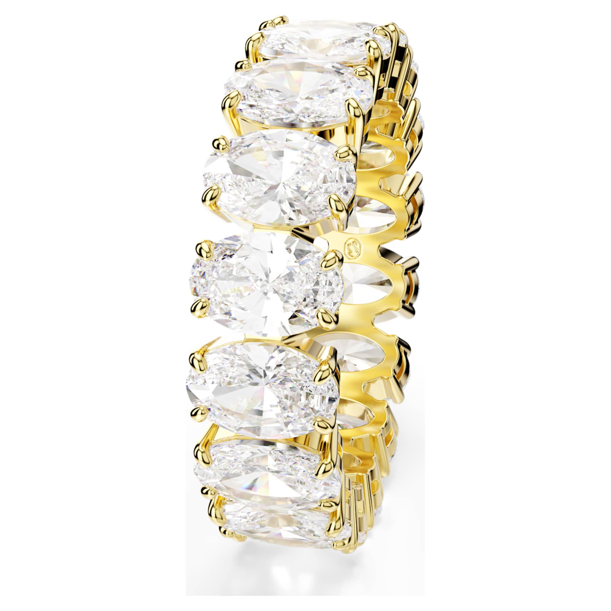 Swarovski Matrix ring Oval cut, White, 18K gold finish